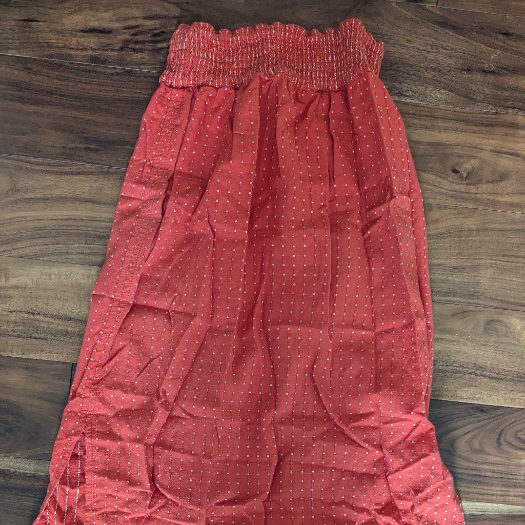 Red Ruched Waist Skirt Size M